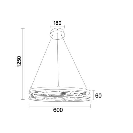 Viseći luster s mogućnošću prigušivanja na sajli ALIANZ LED/45W/230V 3000-6000K promjer 60 cm + daljinski upravljač