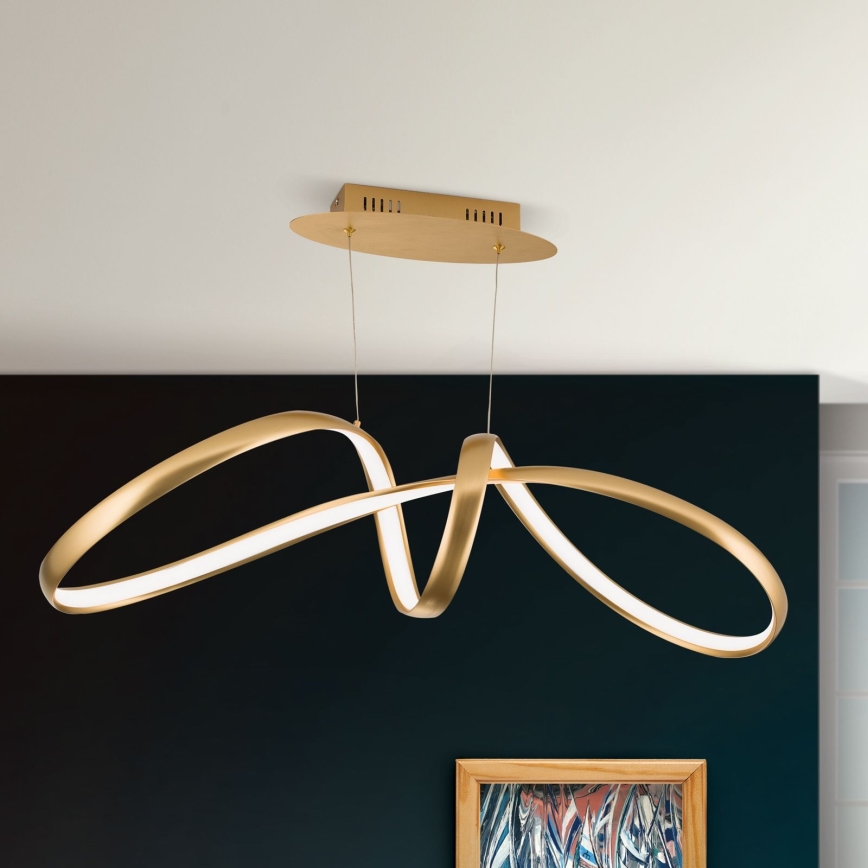 LED Prigušivi luster na sajli CIRCUS LED/36W/230V zlatna