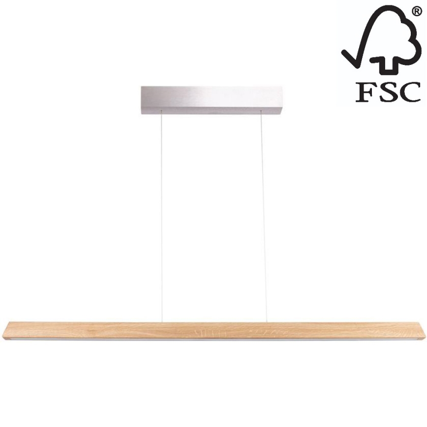 LED Prigušivi luster na sajli DEROTT 3xLED/14W/230V hrast – FSC certificirano