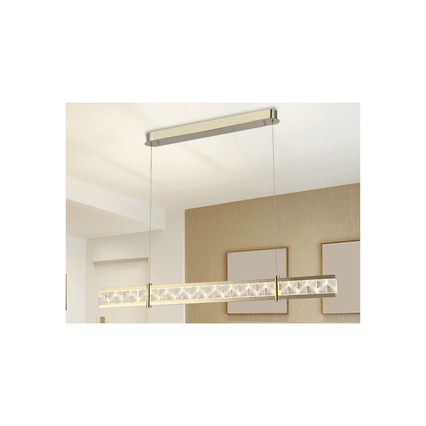 LED prigušivi kristalni luster na sajli ENRIQUE LED/20W//230V 3000-6000K + s daljinskim upravljačem