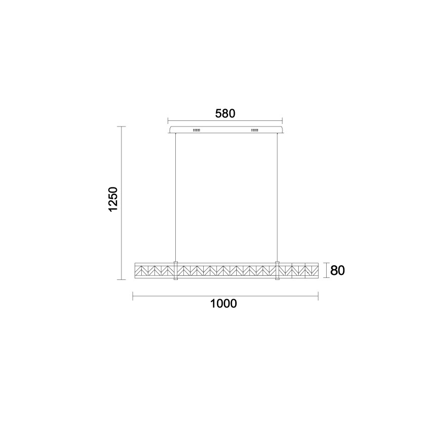 LED prigušivi kristalni luster na sajli ENRIQUE LED/20W//230V 3000-6000K + s daljinskim upravljačem