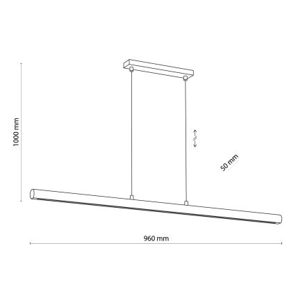 LED Prigušivi luster na sajli GIACINTO LED/30W/230V