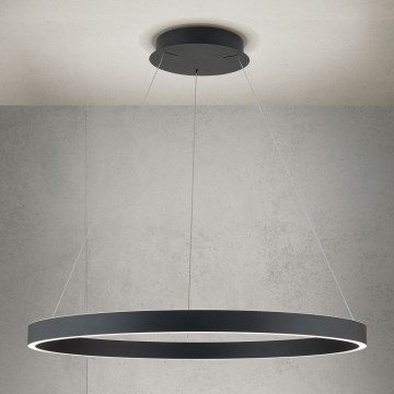 LED prigušivi luster na sajli KOLK LED/80W/230V 2700/3000/4000K Ø 80 cm crna