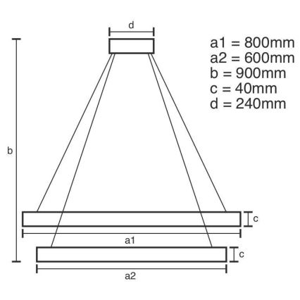 LED Prigušivi luster na sajli LED/100W/230V 3000-6500K + daljinski upravljač