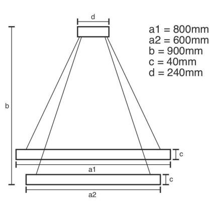 LED Prigušivi luster na sajli LED/100W/230V 3000-6500K + daljinski upravljač