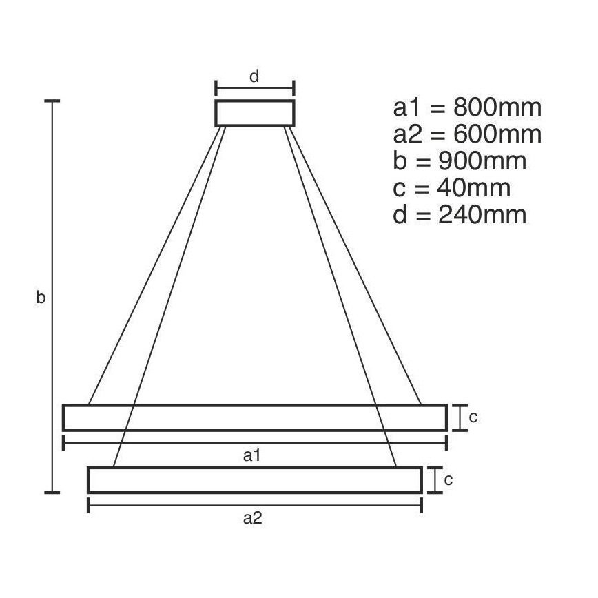 LED Prigušivi luster na sajli LED/100W/230V 3000-6500K + daljinski upravljač