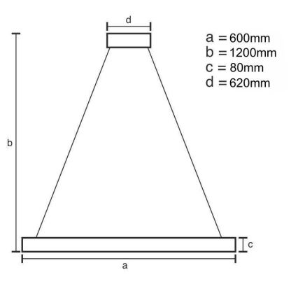 LED Prigušivi luster na sajli LED/100W/230V 3000-6500K + daljinski upravljač