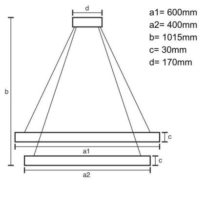 LED Prigušivi luster na sajli LED/100W/230V 3000-6500K + daljinski upravljač