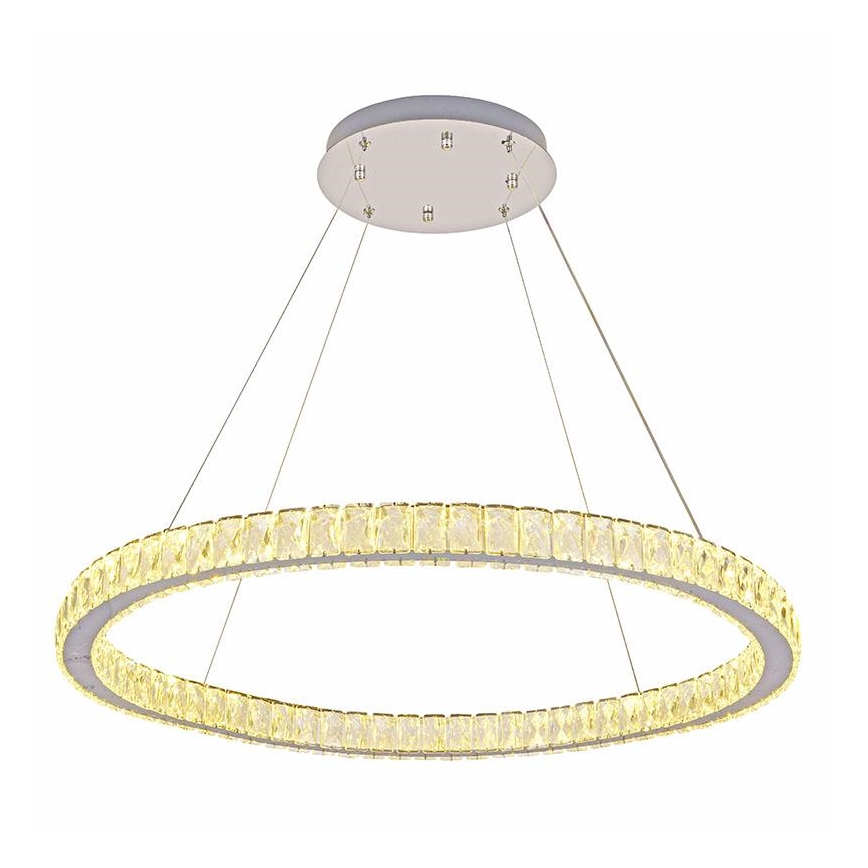 LED Prigušivi kristalni luster na sajli LED/100W/230V 3000-6500K srebrna + daljinski upravljač