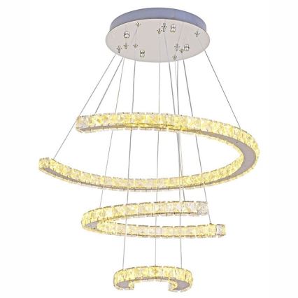 LED Prigušivi kristalni luster na sajli LED/100W/230V 3000-6500K srebrna + daljinski upravljač