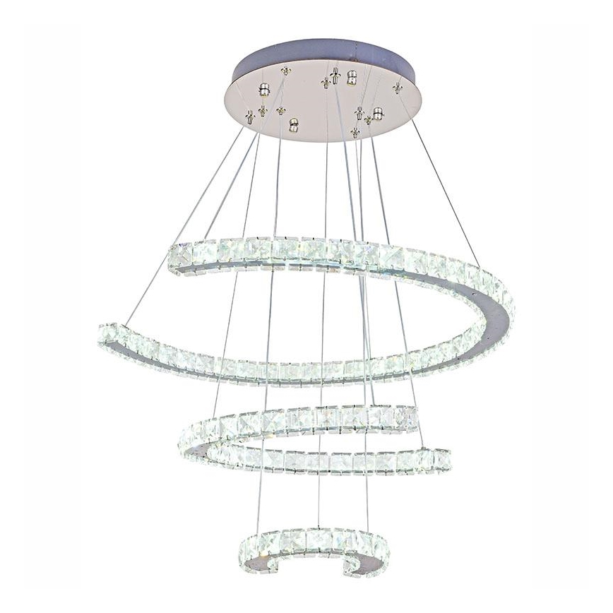 LED Prigušivi kristalni luster na sajli LED/100W/230V 3000-6500K srebrna + daljinski upravljač