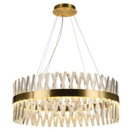 LED Prigušivi kristalni luster na sajli LED/110W/230V 3000-6500K zlatna + daljinski upravljač