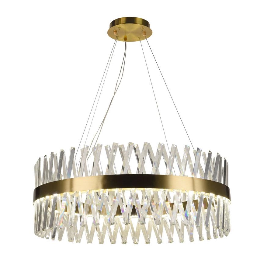 LED Prigušivi kristalni luster na sajli LED/110W/230V 3000-6500K zlatna + daljinski upravljač