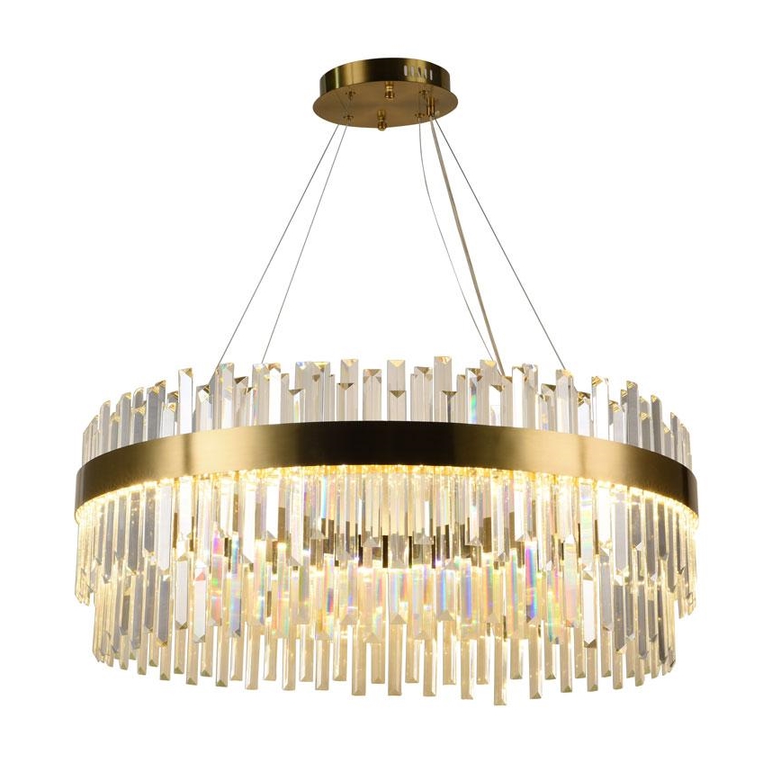 LED Prigušivi kristalni luster na sajli LED/110W/230V 3000-6500K zlatna + daljinski upravljač