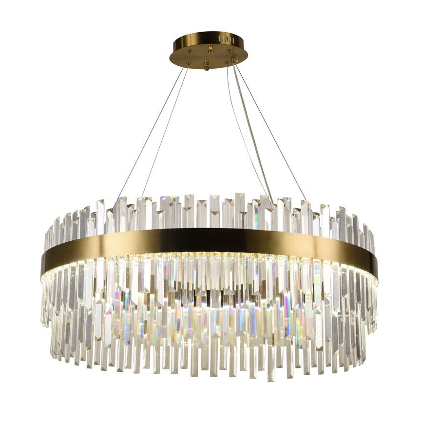 LED Prigušivi kristalni luster na sajli LED/110W/230V 3000-6500K zlatna + daljinski upravljač