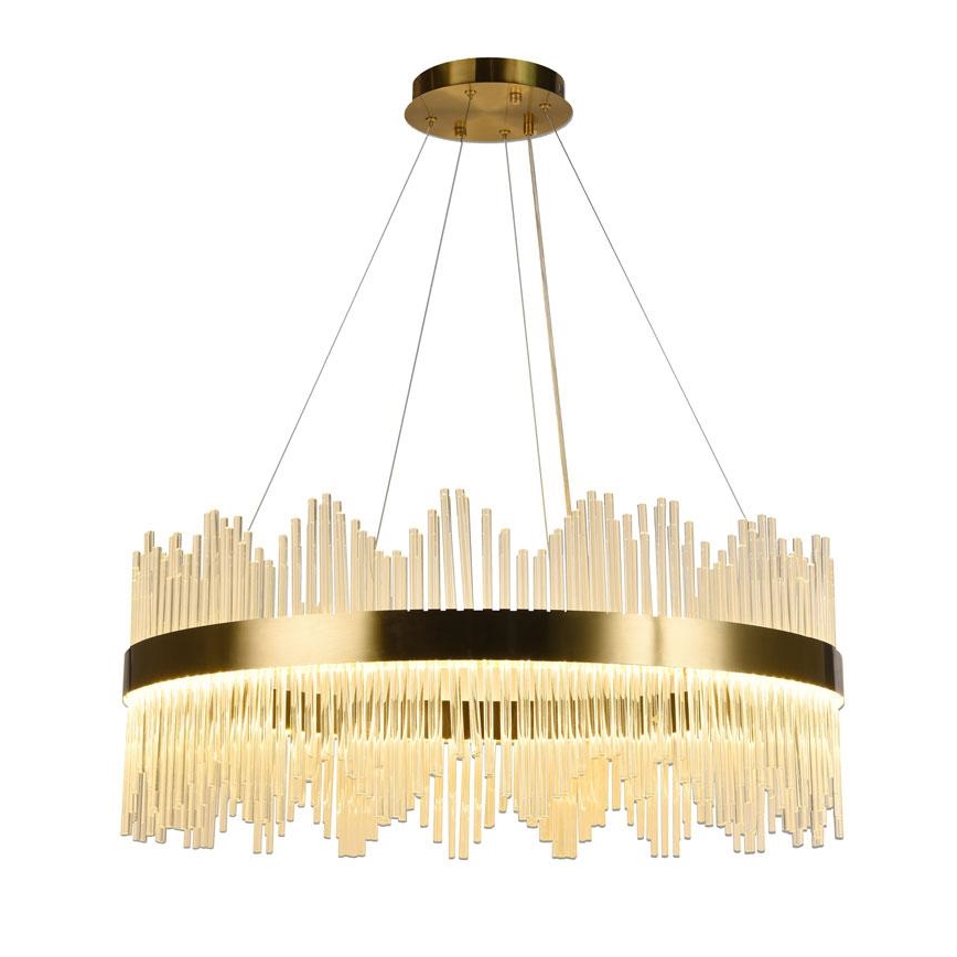 LED Prigušivi kristalni luster na sajli LED/110W/230V 3000-6500K zlatna + daljinski upravljač