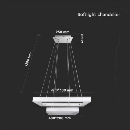 LED Prigušivi luster na sajli LED/113W/230V 3000K bijela