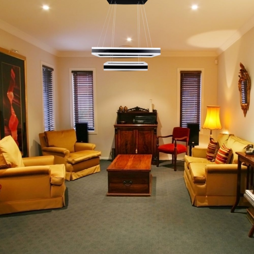LED Prigušivi luster na sajli LED/113W/230V 3000K crna