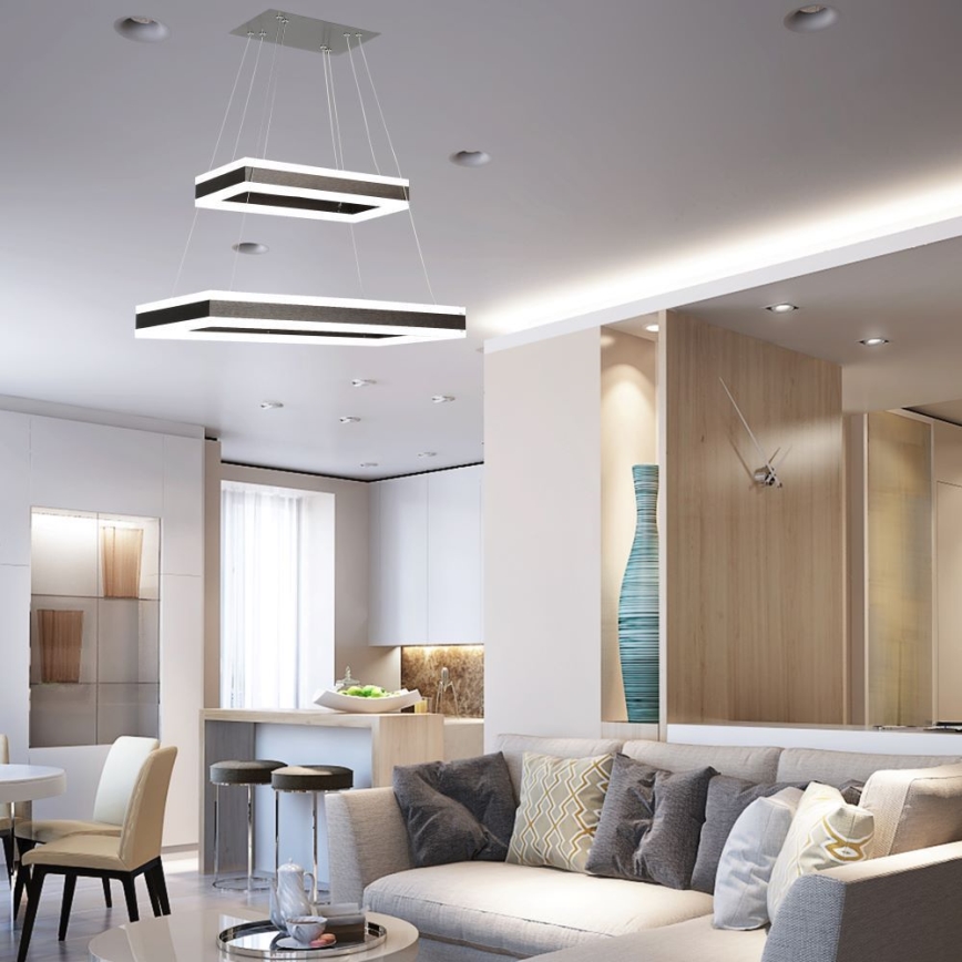 LED Prigušivi luster na sajli LED/113W/230V 3000K smeđa