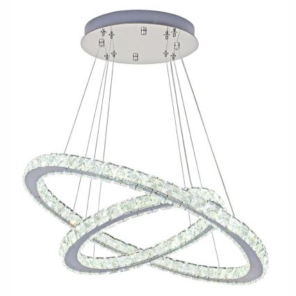 LED Prigušivi kristalni luster na sajli LED/115W/230V 3000-6500K srebrna + daljinski upravljač