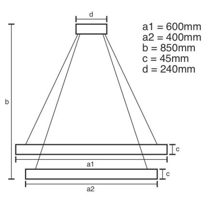 LED Prigušivi luster na sajli LED/120W/230V 3000-6500K + daljinski upravljač