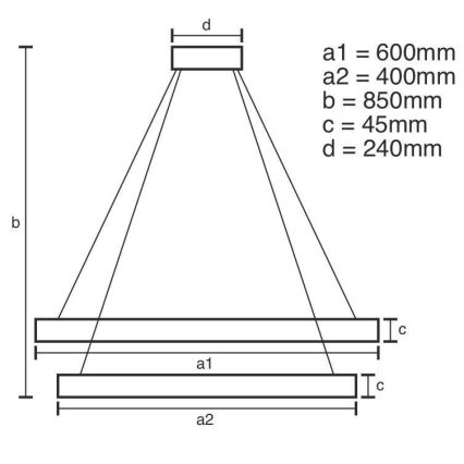 LED Prigušivi luster na sajli LED/120W/230V 3000-6500K + daljinski upravljač