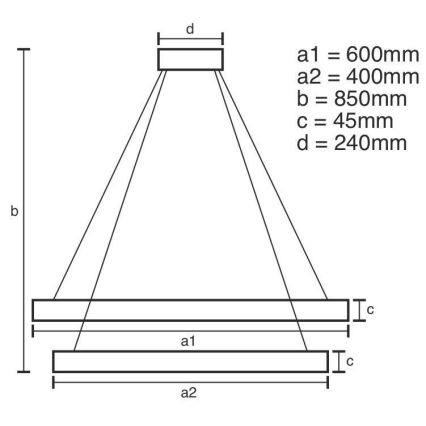 LED Prigušivi luster na sajli LED/120W/230V 3000-6500K pr. 60 cm + daljinski upravljač