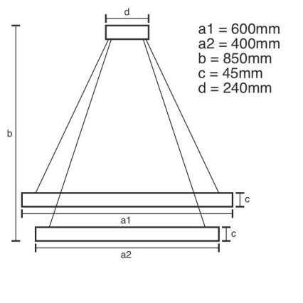 LED Prigušivi luster na sajli LED/120W/230V 3000-6500K + daljinski upravljač