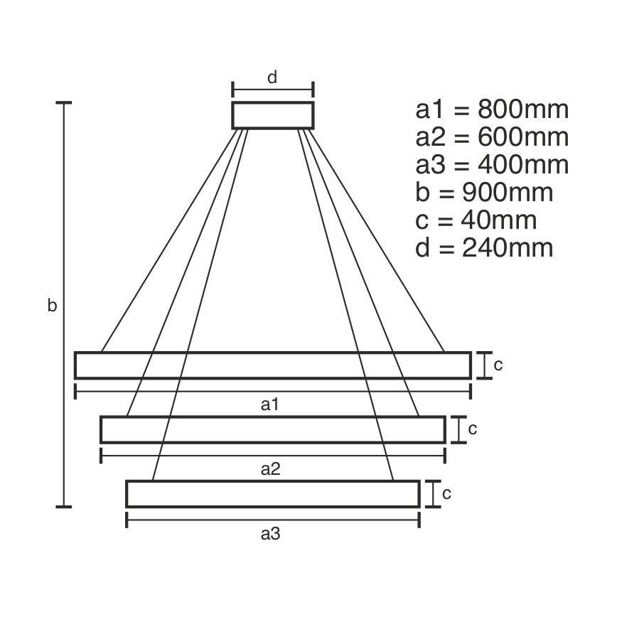 LED Prigušivi luster na sajli LED/125W/230V 3000-6500K + daljinski upravljač