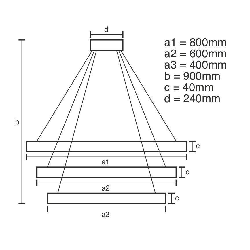 LED Prigušivi luster na sajli LED/125W/230V 3000-6500K pr. 80 cm + daljinski upravljač