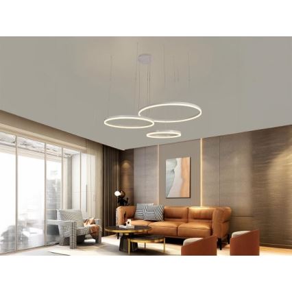 LED Prigušivi luster na sajli LED/125W/230V 3000-6500K + daljinski upravljač