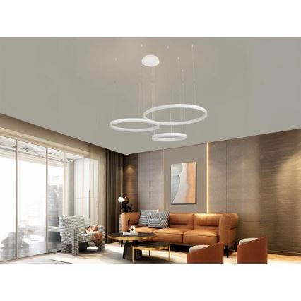 LED Prigušivi luster na sajli LED/125W/230V 3000-6500K + daljinski upravljač