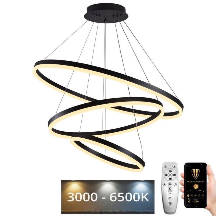 LED Prigušivi luster na sajli LED/125W/230V 3000-6500K pr. 80 cm + daljinski upravljač