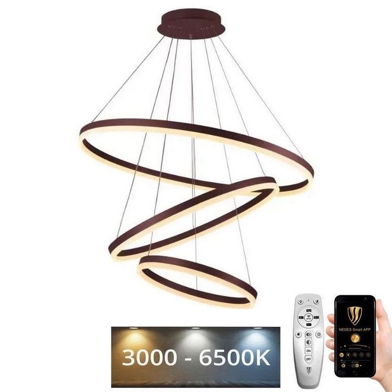 LED Prigušivi luster na sajli LED/125W/230V 3000-6500K pr. 80 cm + daljinski upravljač