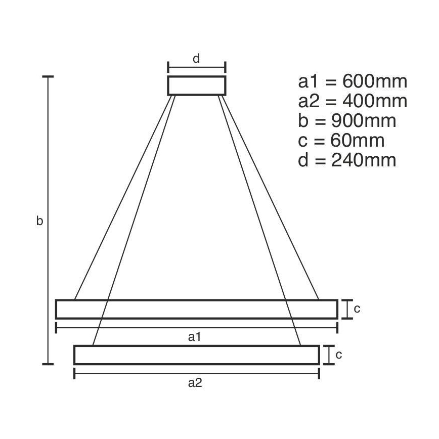 LED Prigušivi luster na sajli LED/135W/230V 3000-6500K + daljinski upravljač