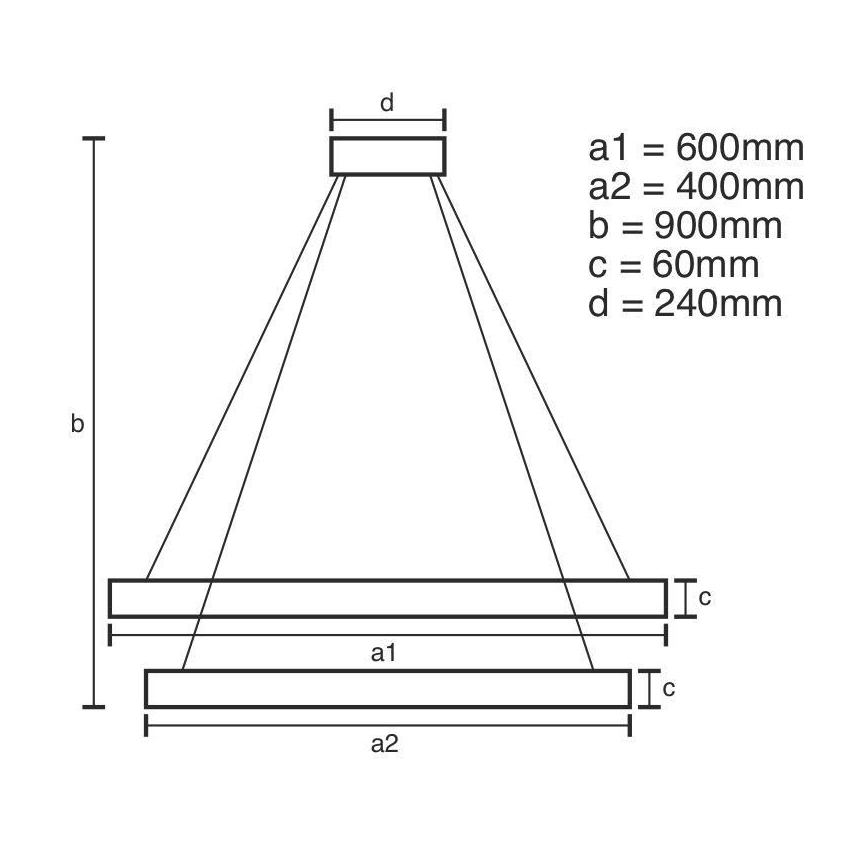 LED Prigušivi luster na sajli LED/135W/230V 3000-6500K + daljinski upravljač