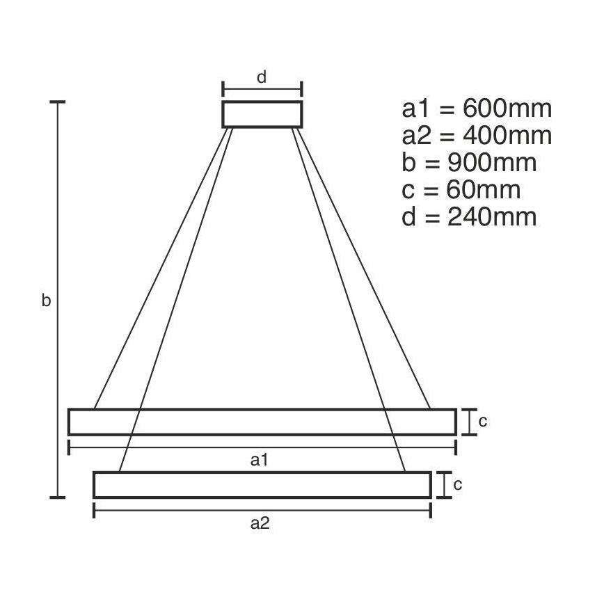 LED Prigušivi luster na sajli LED/135W/230V 3000-6500K + daljinski upravljač