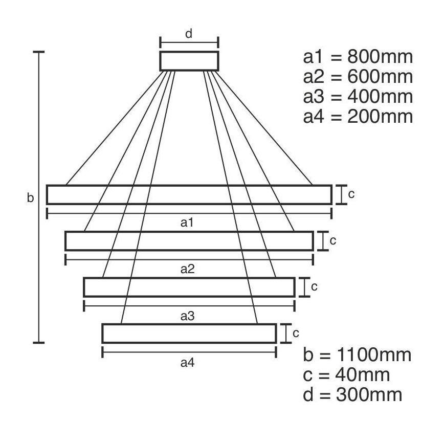 LED Prigušivi luster na sajli LED/165W/230V 3000-6500K + daljinski upravljač