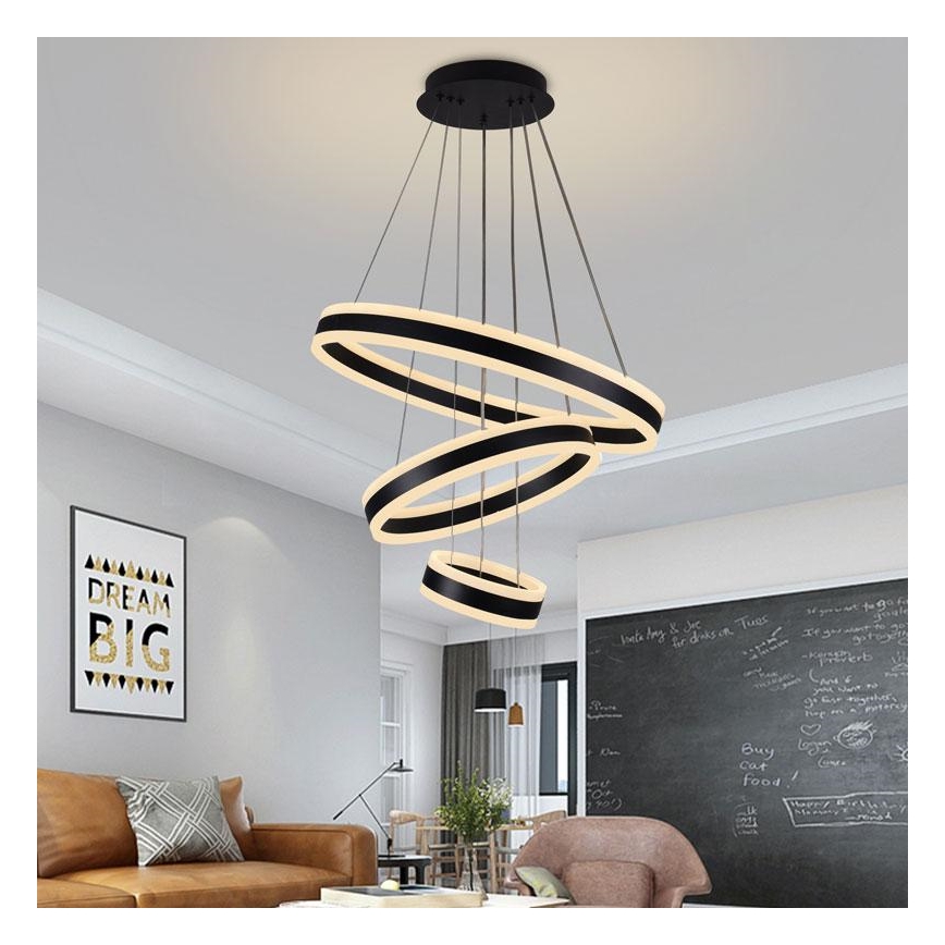 LED Prigušivi luster na sajli LED/165W/230V 3000-6500K + daljinski upravljač