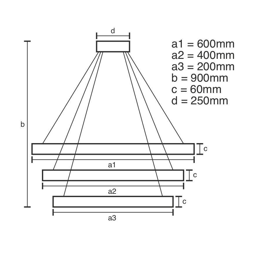 LED Prigušivi luster na sajli LED/165W/230V 3000-6500K + daljinski upravljač