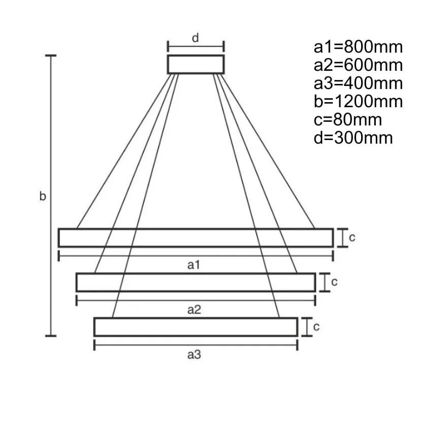 LED Prigušivi luster na sajli LED/170W/230V 3000-6500K + daljinski upravljač
