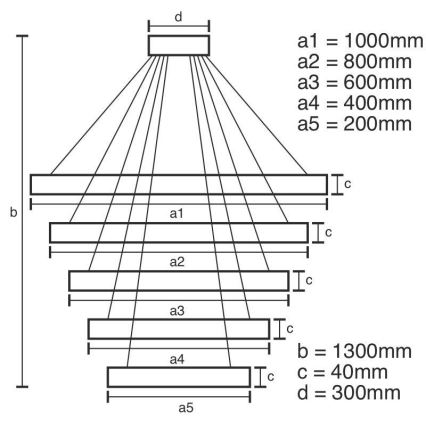 LED Prigušivi luster na sajli LED/210W/230V 3000-6500K + daljinski upravljač