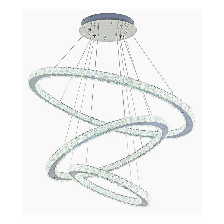 LED Prigušivi kristalni luster na sajli LED/210W/230V 3000-6500K srebrna + daljinski upravljač