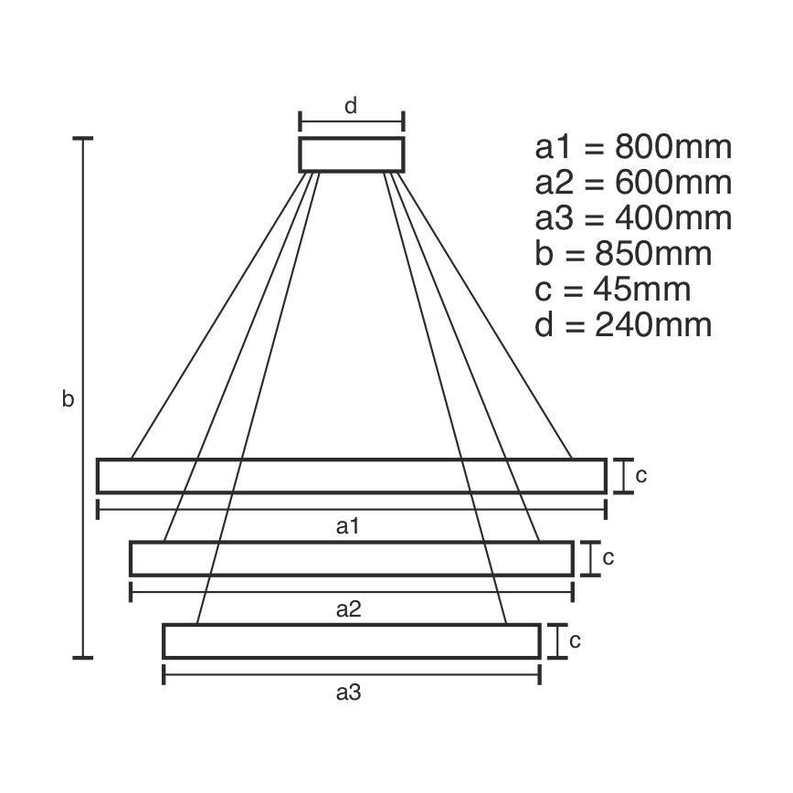 LED Prigušivi luster na sajli LED/220W/230V 3000-6500K pr. 80 cm + daljinski upravljač