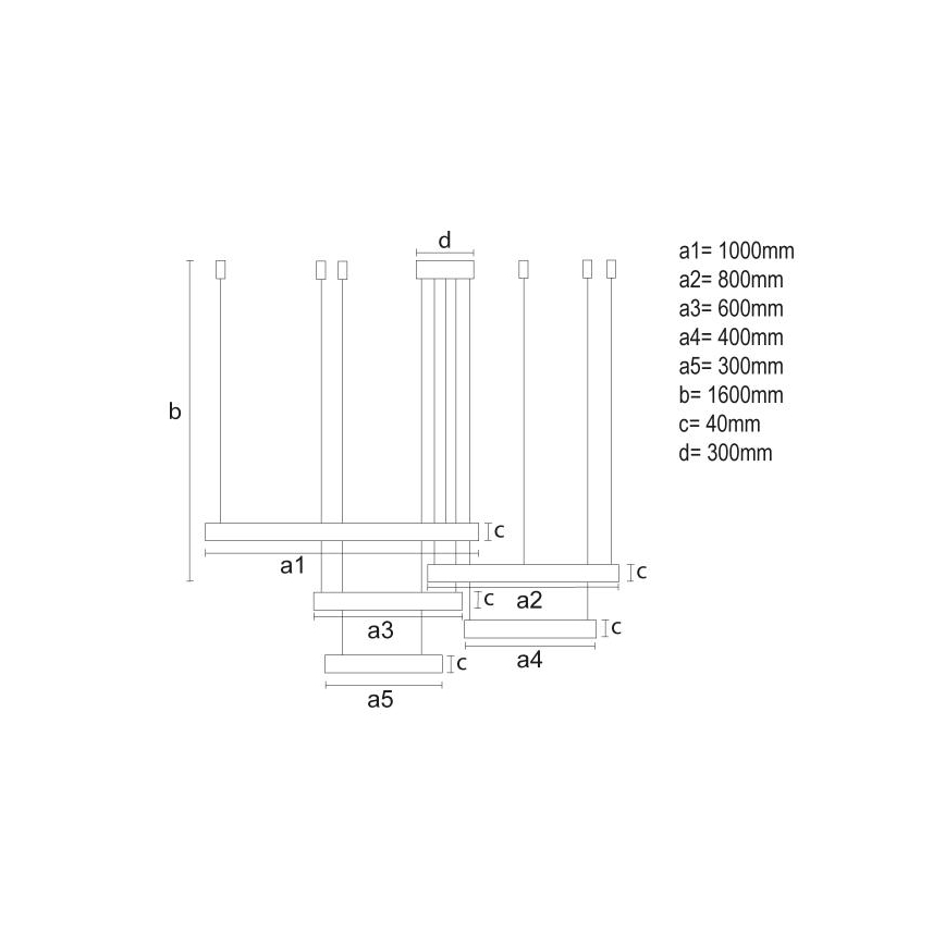 LED Prigušivi luster na sajli LED/220W/230V 3000-6500K + daljinski upravljač