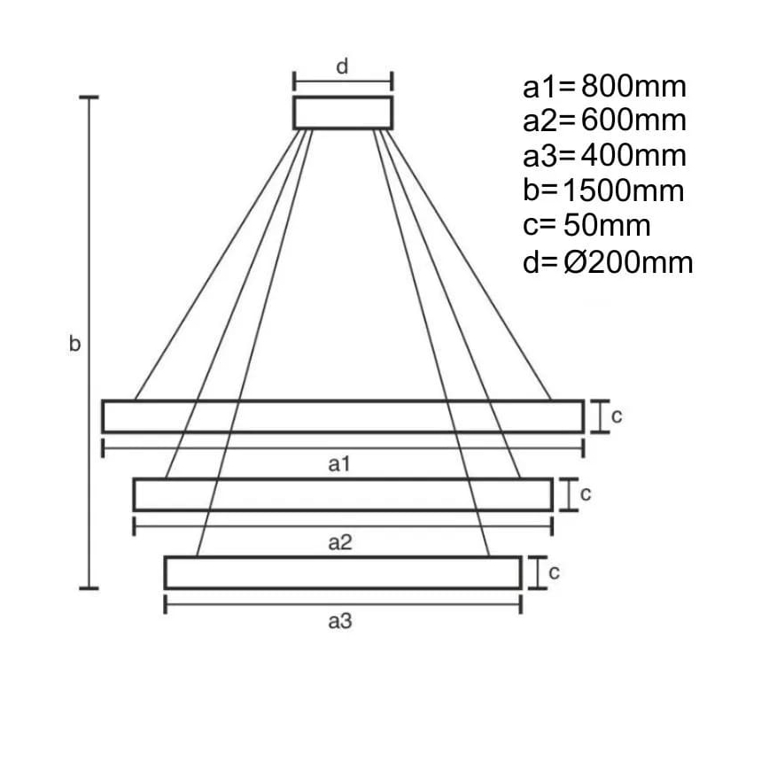 LED Prigušivi luster na sajli LED/235W/230V 3000-6500K + daljinski upravljač