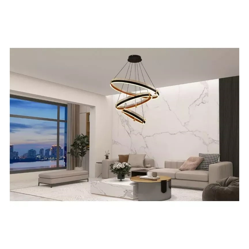 LED Prigušivi luster na sajli LED/240W/230V 3000-6500K pr. 80 cm + daljinski upravljač