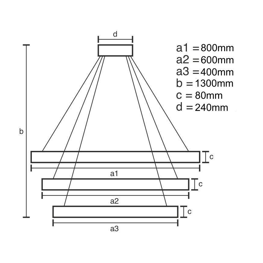 LED Prigušivi luster na sajli LED/240W/230V 3000-6500K pr. 80 cm + daljinski upravljač