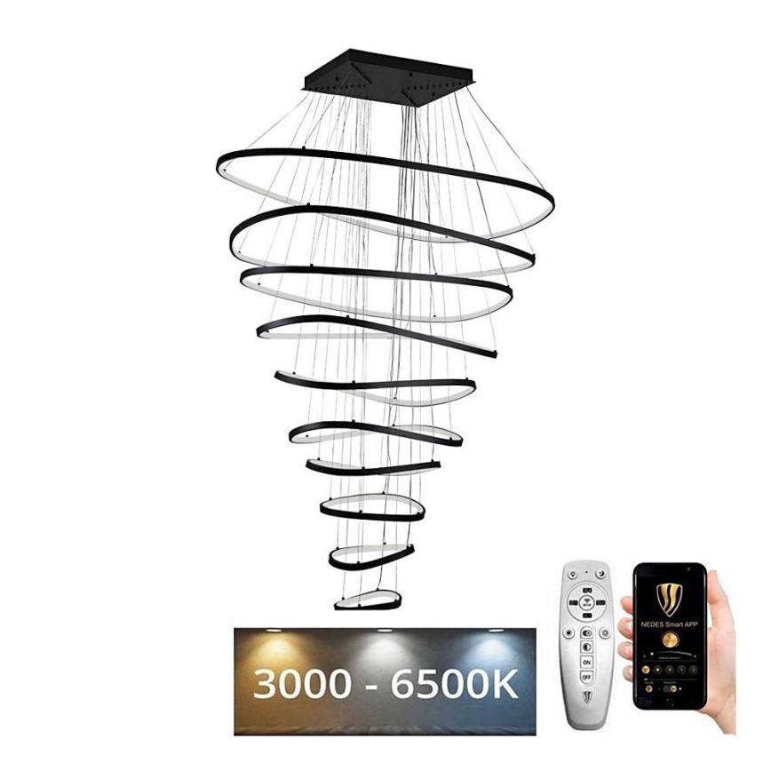 LED Prigušivi luster na sajli LED/370W/230V 3000-6500K + daljinski upravljač