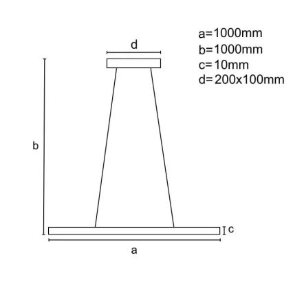 LED Prigušivi luster na sajli LED/40W/230V 3000-6500K crna + daljinski upravljač